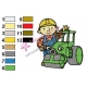 Roley with Bob The Builder Embroidery Design